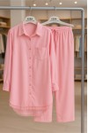 Pembe - Premium Kalite Bol Paça Pantolonlu Takım