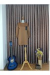 Taba - Bisiklet Yaka Cep Detaylı Tunik